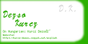 dezso kurcz business card